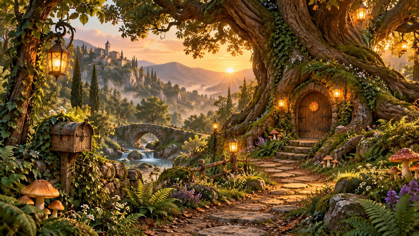Bosque Encantado · salida · ordenador. El bosque donde comienza la expedición y nace la promesa de escribir a Pompón. Preparado para ordenador.