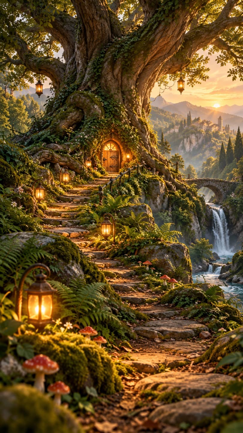 Bosque Encantado · salida · móvil. El bosque donde comienza la expedición y nace la promesa de escribir a Pompón. Preparado para móvil.
